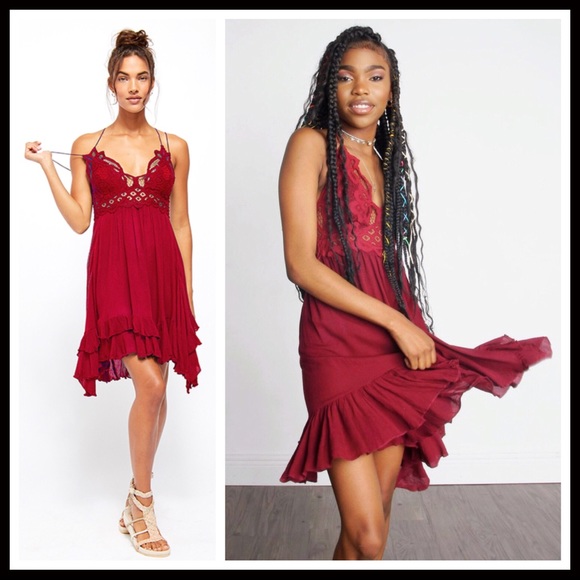 FREE PEOPLE BOHO SLIP CROCHET LACE SUN DRESS A3C - Picture 9 of 16